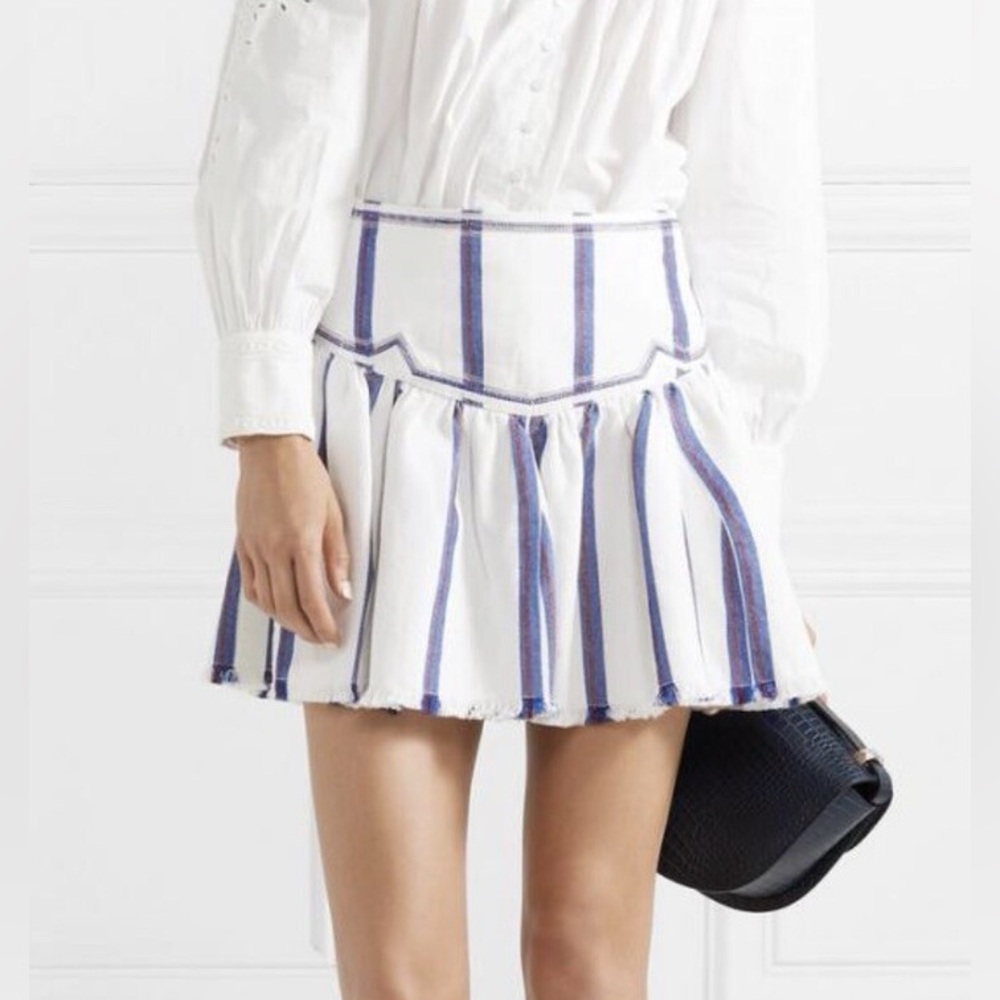 Isabel Marant Etoile White and Blue Striped Mini Skirt size 42